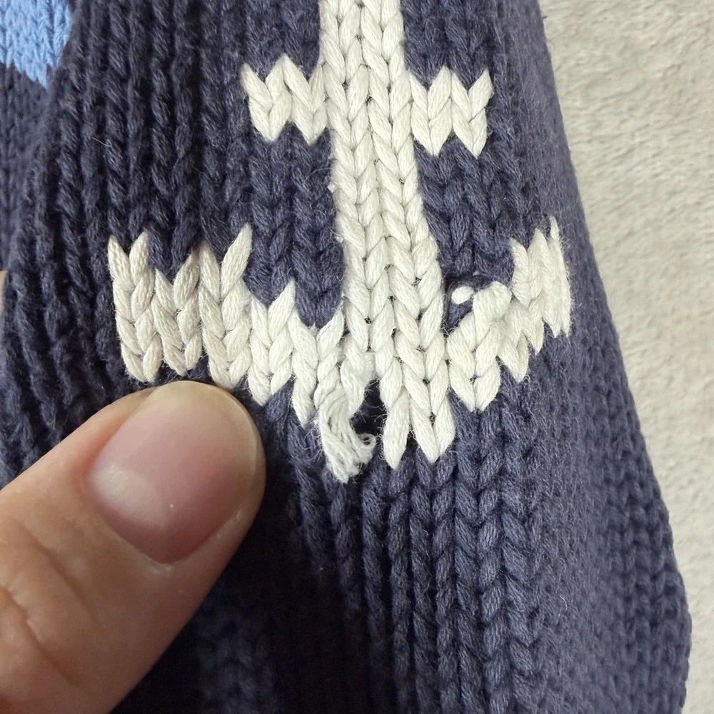 Baby Gap Blue Whale Knit Sweater Size 3 Animal Whimsical Ocean Nautical Playful